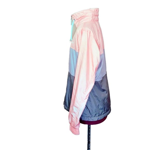 Columbia Womens Windbreaker Size Medium Peach Gray Color Block Zip Pock… - Picture 3 of 7